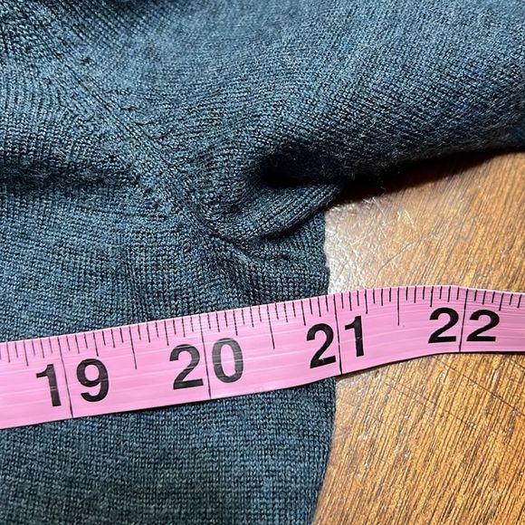 Black Brown Blue 100% Merino Wool 1/4 Zip Pull Over Long Sleeve Sweater Sz M EUC - Picture 8 of 10